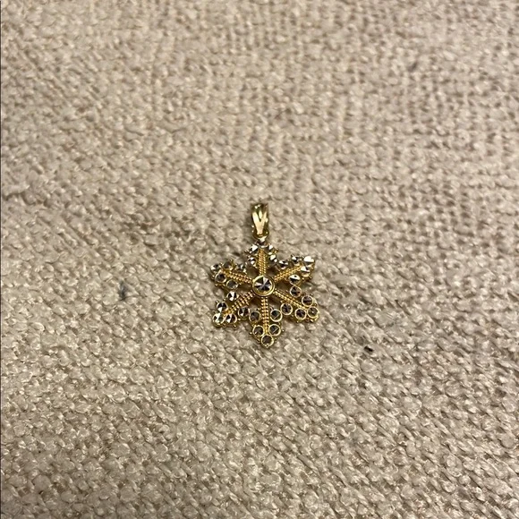14K Diamond Cut Yellow/White Gold Snowflake Charm ❄️
